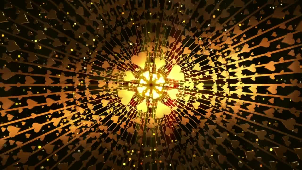 Stock Video Golden Poker Heart Figures Rotating In Circles Live Wallpaper For PC - Free Download