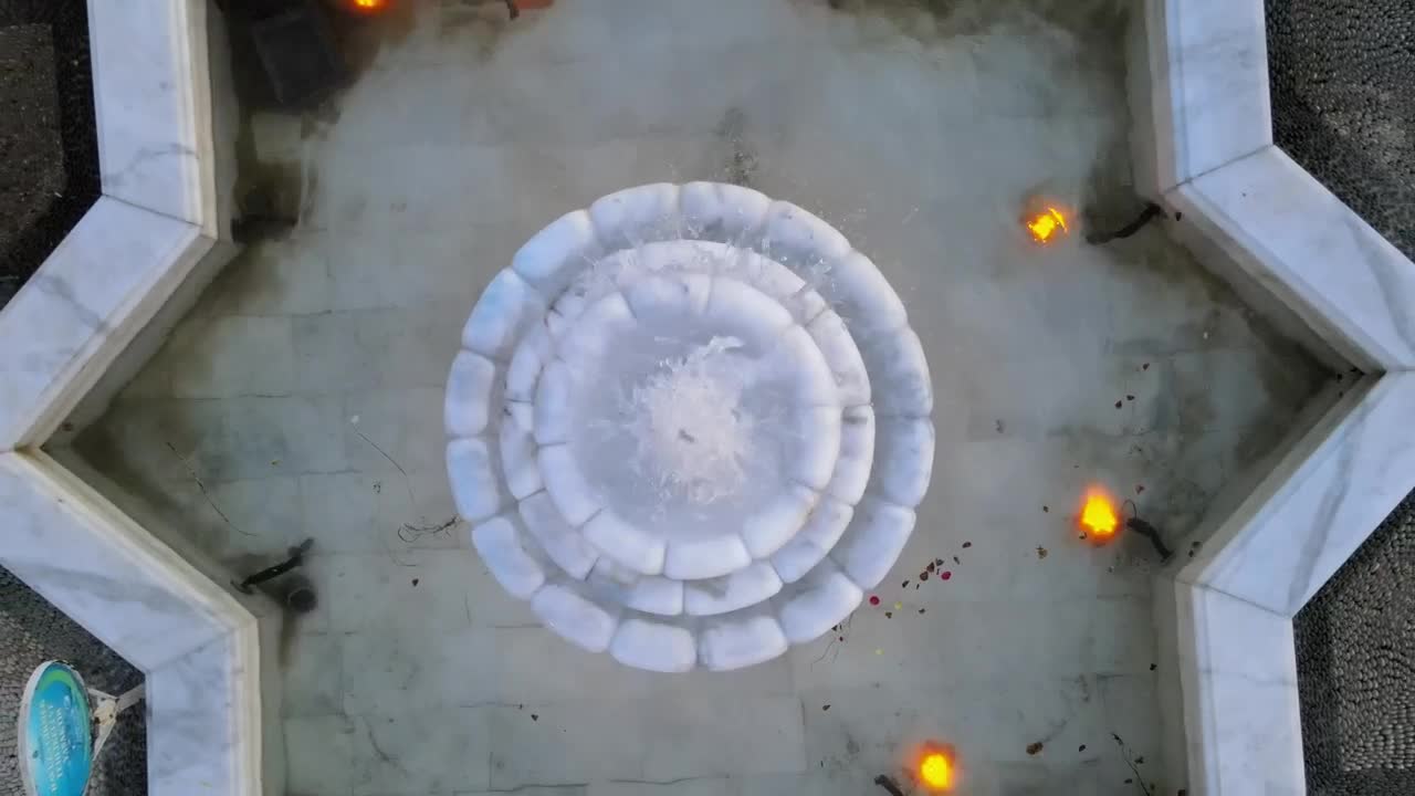 Free Video Stock Star Shaped Fountain In The Center Of A Garden Live Wallpaper - Free Download