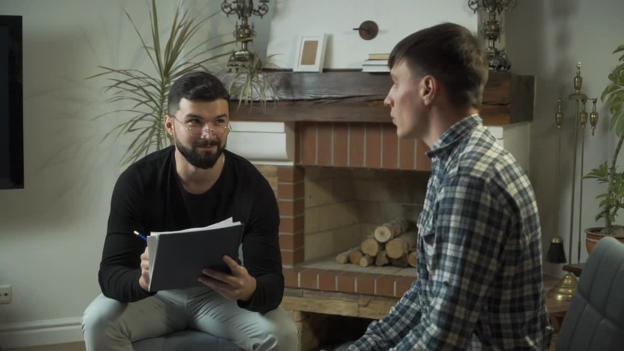 Video Stock Psychologist Counsels Man In Living Room Live Wallpaper Free - Free Download