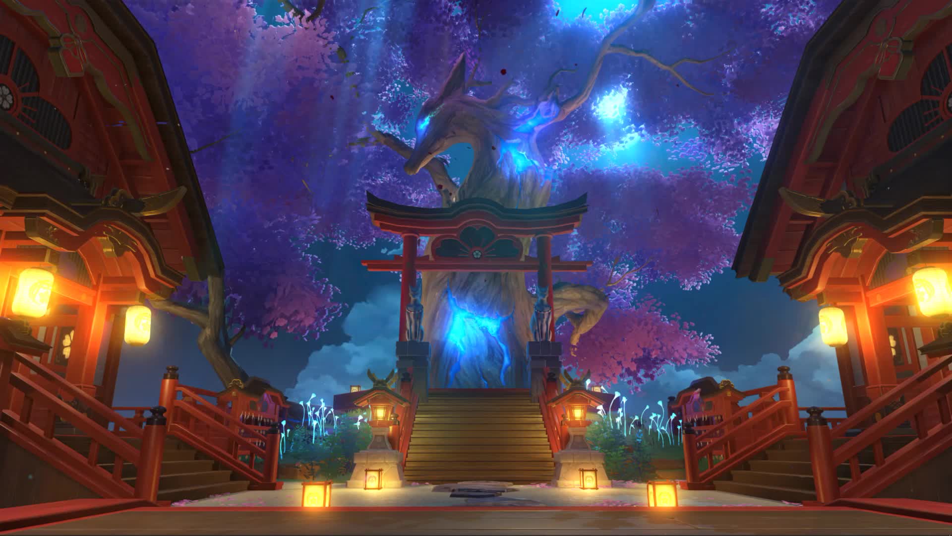 Inazuma Sakura Tree Genshin Impact Live Wallpaper - Free Download