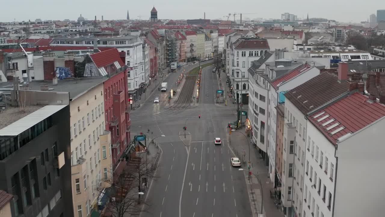 Stock Video Flying An Almost Empty Avenue Of A European City Live Wallpaper For PC - Free Download