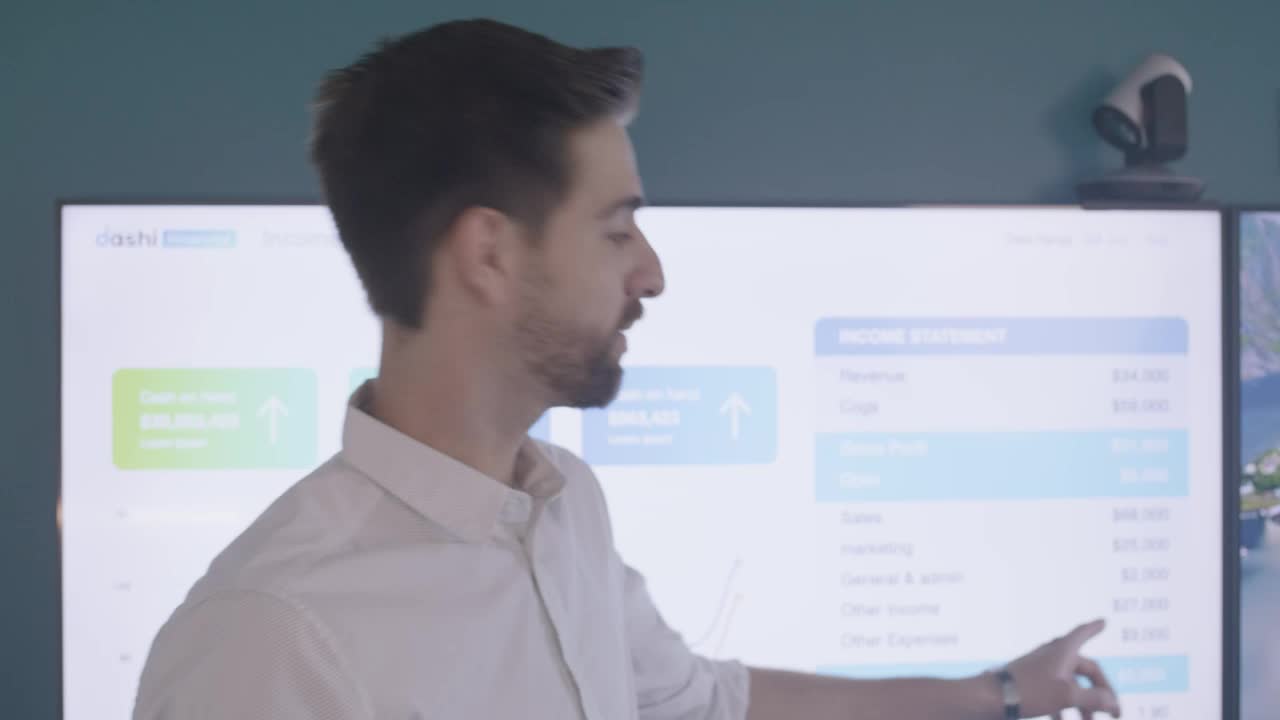 Stock Video Man Discussing Income In A Meeting Animated Wallpaper - Free Download