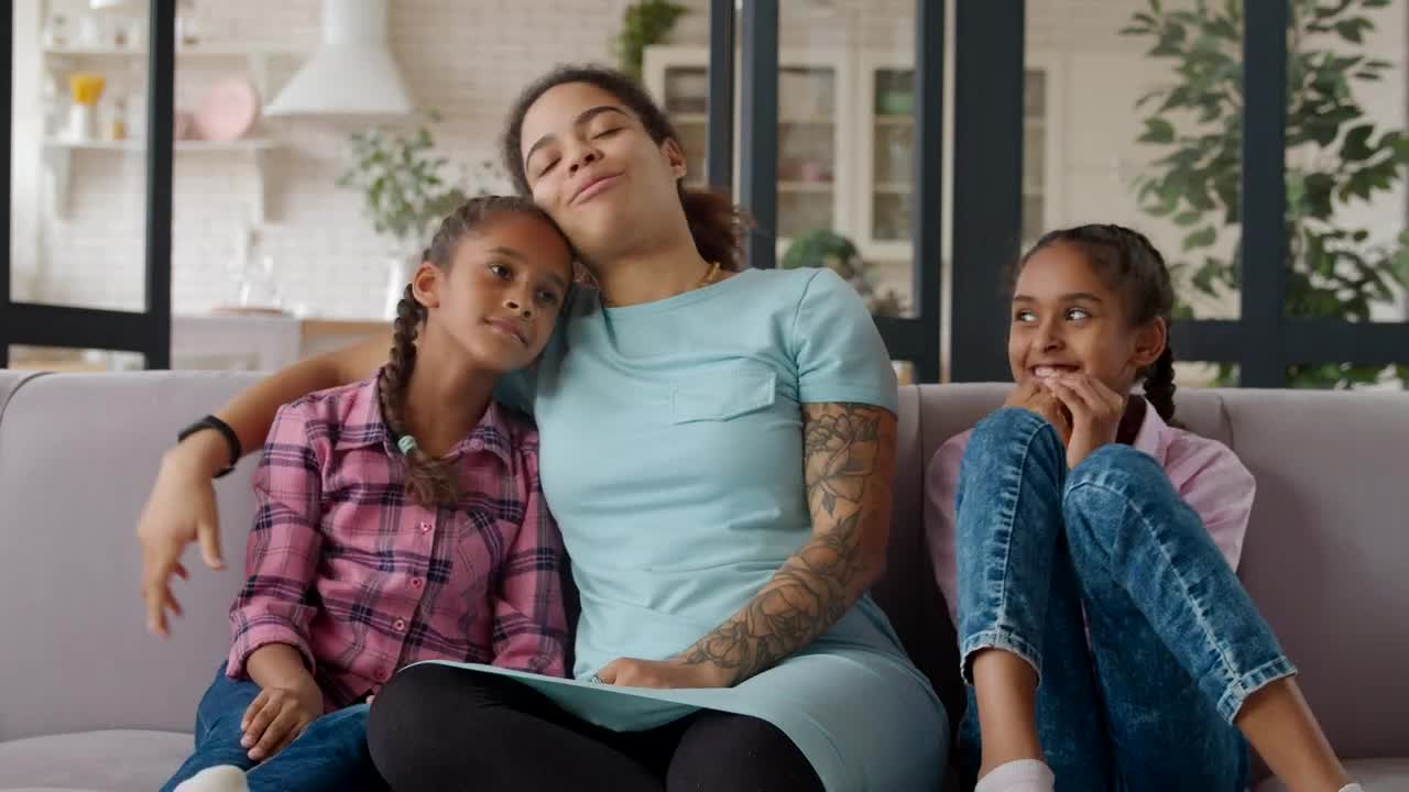 Stock Video Mother With Her Happy Daughters Live Wallpaper - Free Download