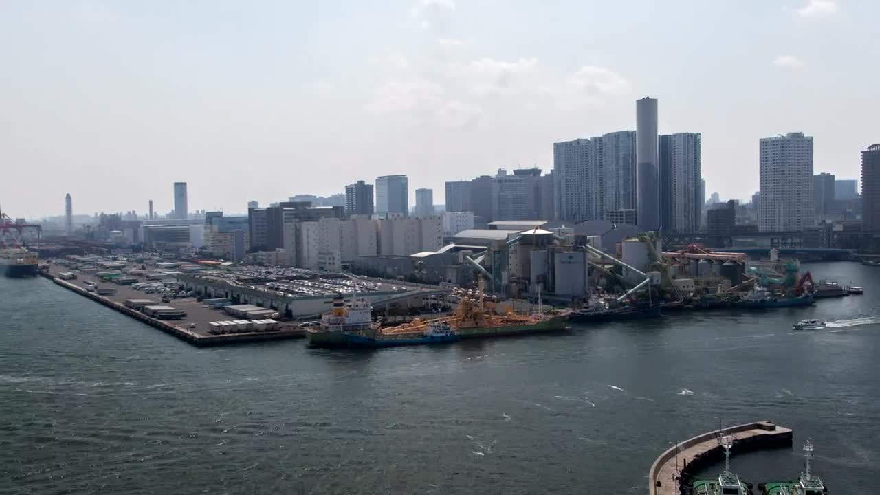 Free Video Stock tokyo industrial district and the river Live Wallpaper - Free Download