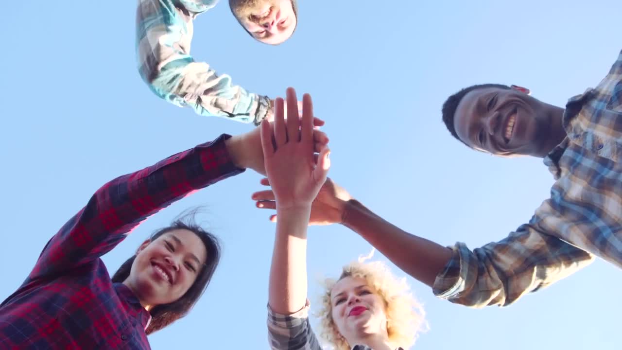 Stock Video Multiracial People Joining Hands Live Wallpaper - Free Download