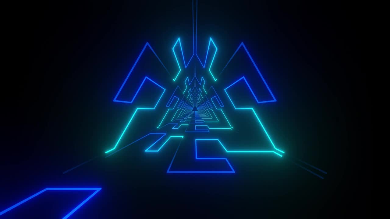 Free Stock Video Triangular Tunnel With Blue Lights In Its Walls Live Wallpaper - Free Download