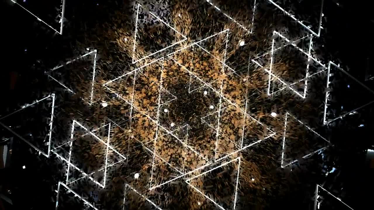 Stock Video Intro Video With Golden Shapes And Light Triangles Animated Wallpaper - Free Download