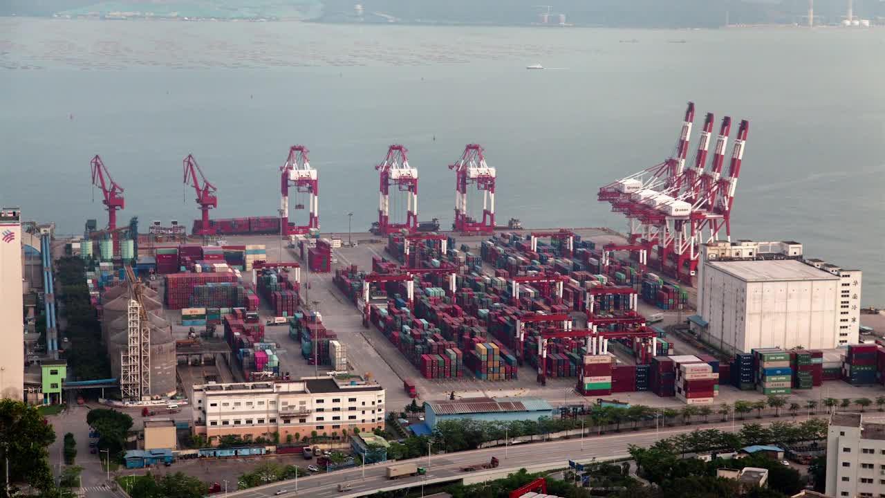 Stock Video Containerport And Cranes Working Live Wallpaper For PC - Free Download