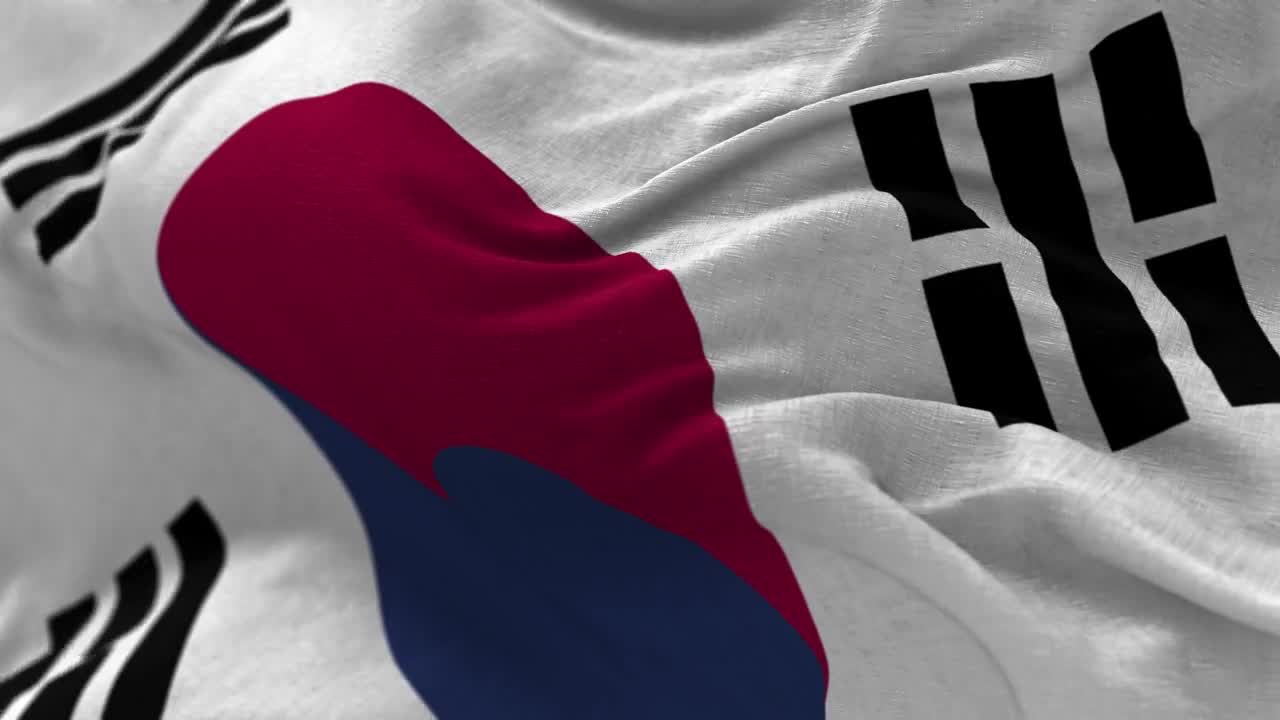 Free Video Stock South Korea Flag Waves In Slow Motion Closeup Live Wallpaper - Free Download