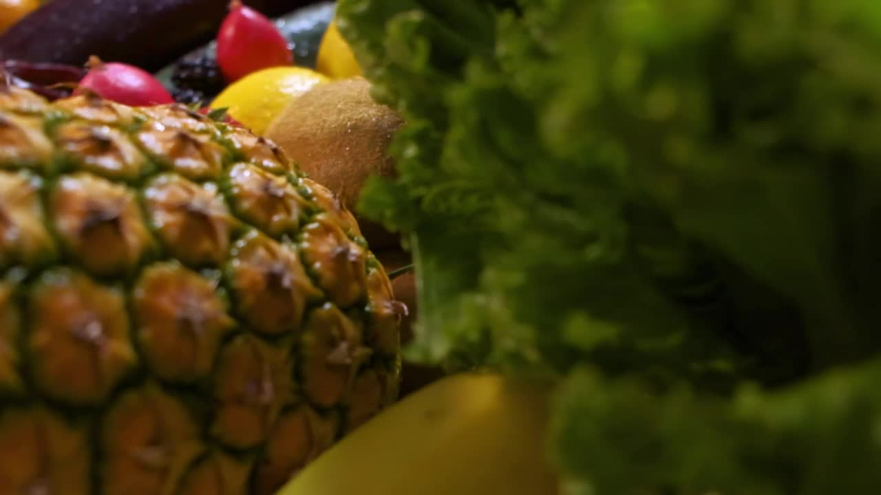 Free Video Stock surface covered with many fruits and vegetables seen in detail Live Wallpaper - Free Download