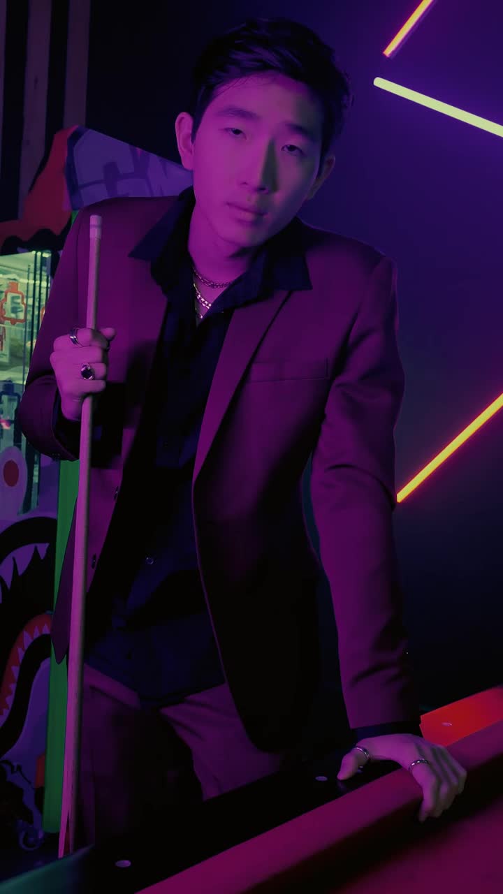Stock Video Mafia Boy In Suit Playing In A Pool Bar Animated Wallpaper - Free Download