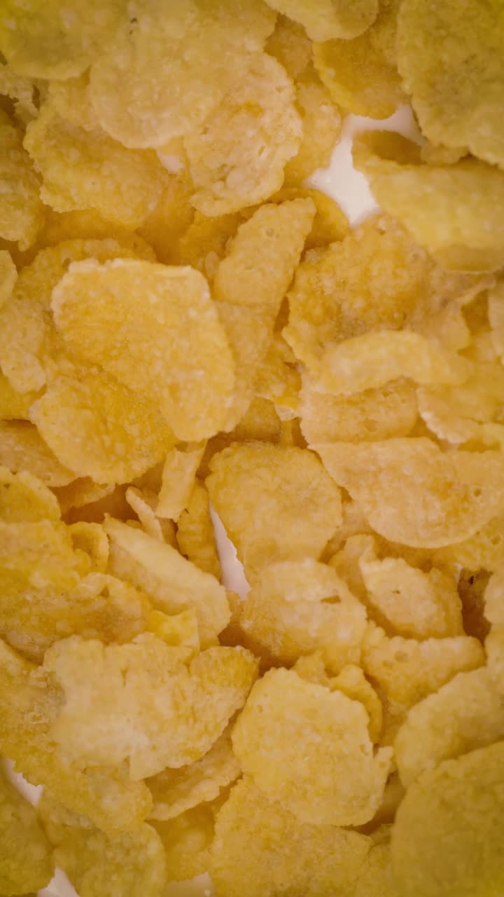 Stock Video Corn Flakes Cereal Texture With Milk Live Wallpaper For PC - Free Download