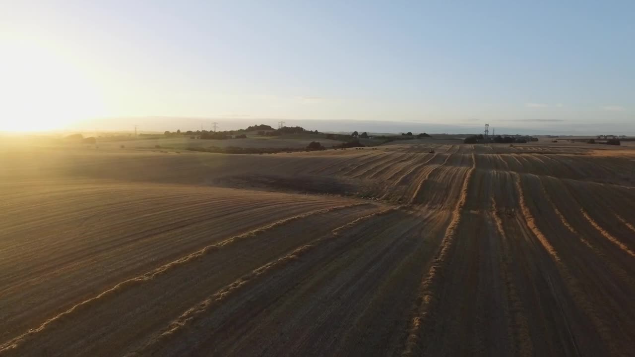 Stock Video Drone Flying Over Harvested Fieds Live Wallpaper For PC - Free Download
