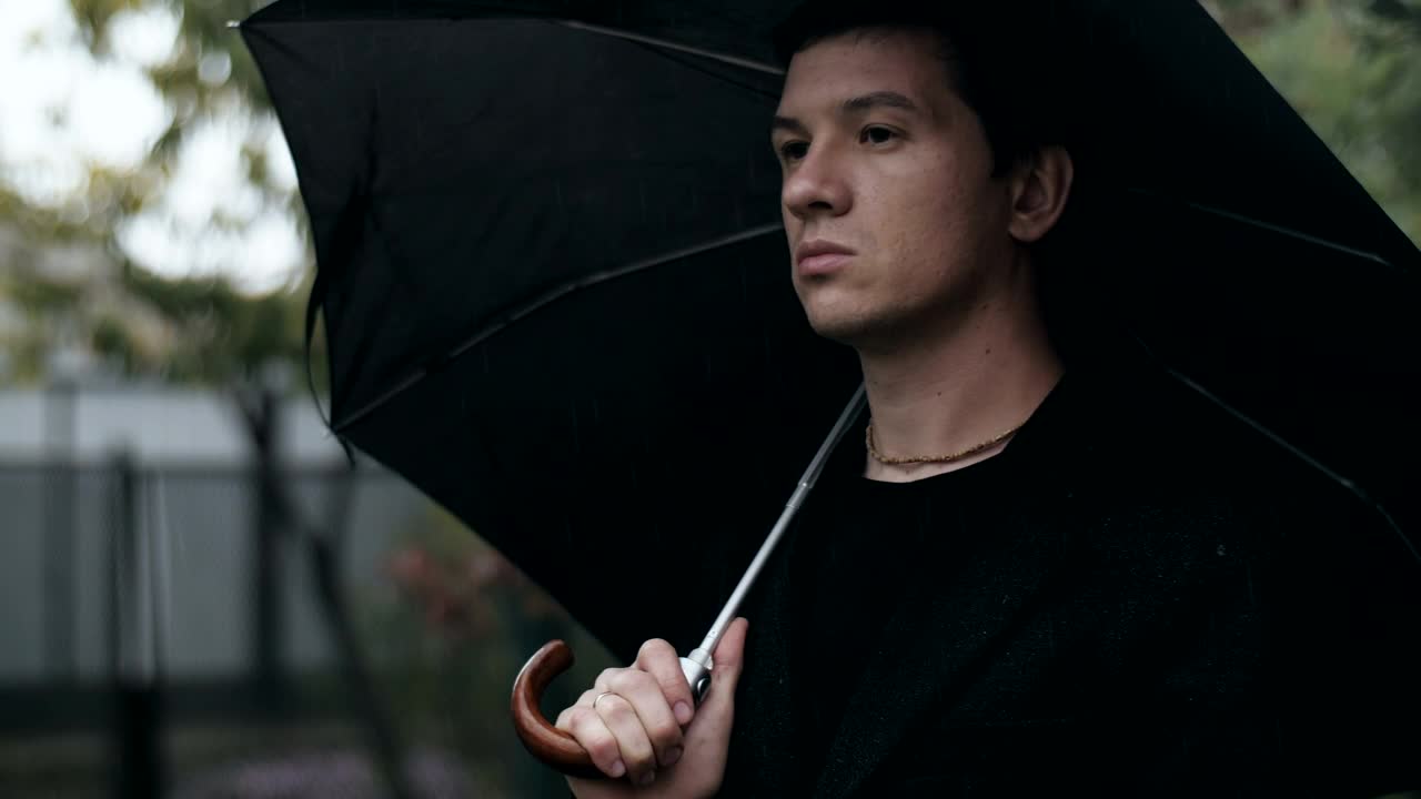 Free Stock Video Sad Man With An Umbrella At A Funeral Live Wallpaper - Free Download