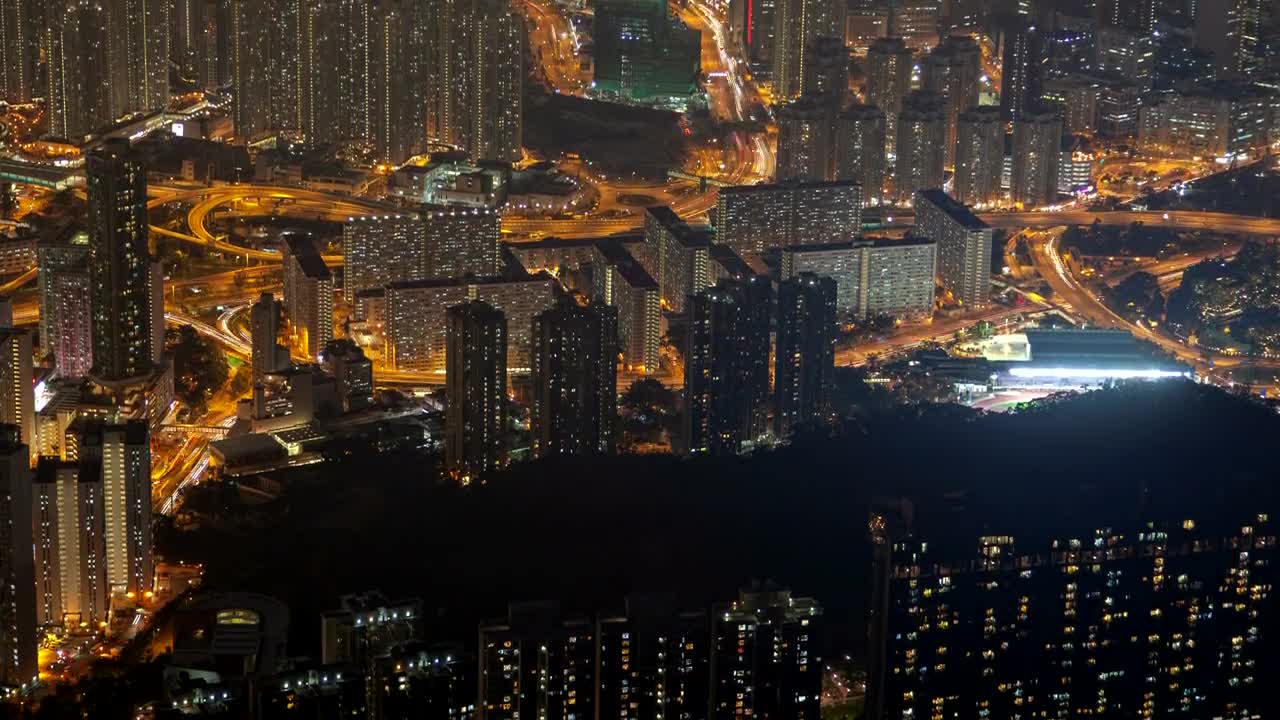 Stock Video Hong Kong Aerial Cityscape At Night Animated Wallpaper - Free Download