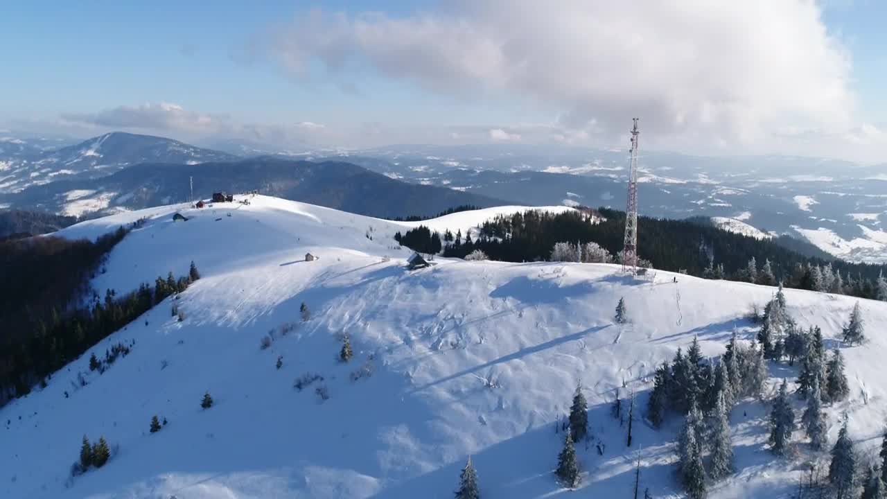 Stock Video Communications Antenna On The Top Of A Snowy Mountain Live Wallpaper For PC - Free Download