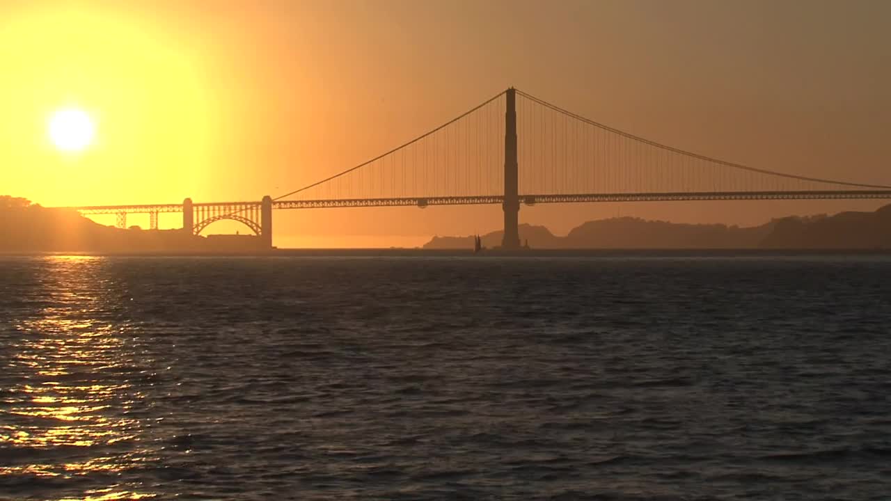 Free Video Stock sunset at the golden gate bridge Live Wallpaper - Free Download