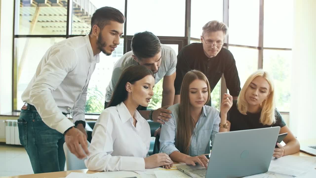 Stock Video Entrepreneurs Working Group Discussing A Project Live Wallpaper For PC - Free Download