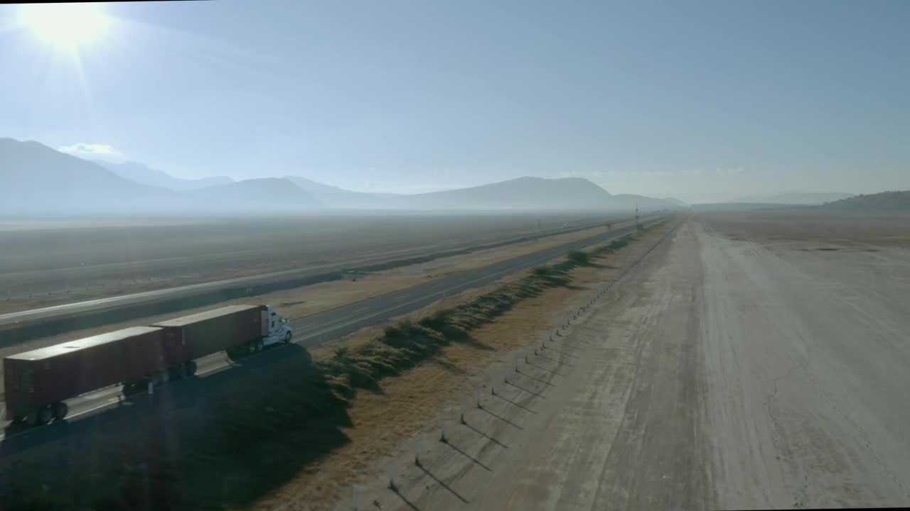 Stock Video Flying Over A Long Highway With Cars And Trucks Live Wallpaper For PC - Free Download
