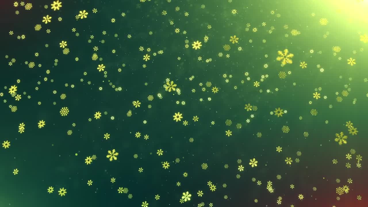 Free Video Stock Snowing Golden Snowflakes On Green Background Live Wallpaper - Free Download