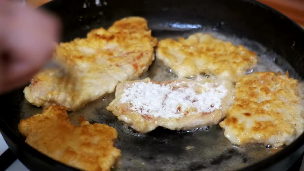 Stock Video Frying Pan Cooking Meat Cutlets Live Wallpaper For PC - Free Download