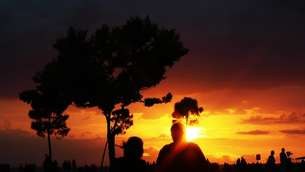 Free Stock Video Silhouettes Of People In A Park During A Sunset Live Wallpaper - Free Download