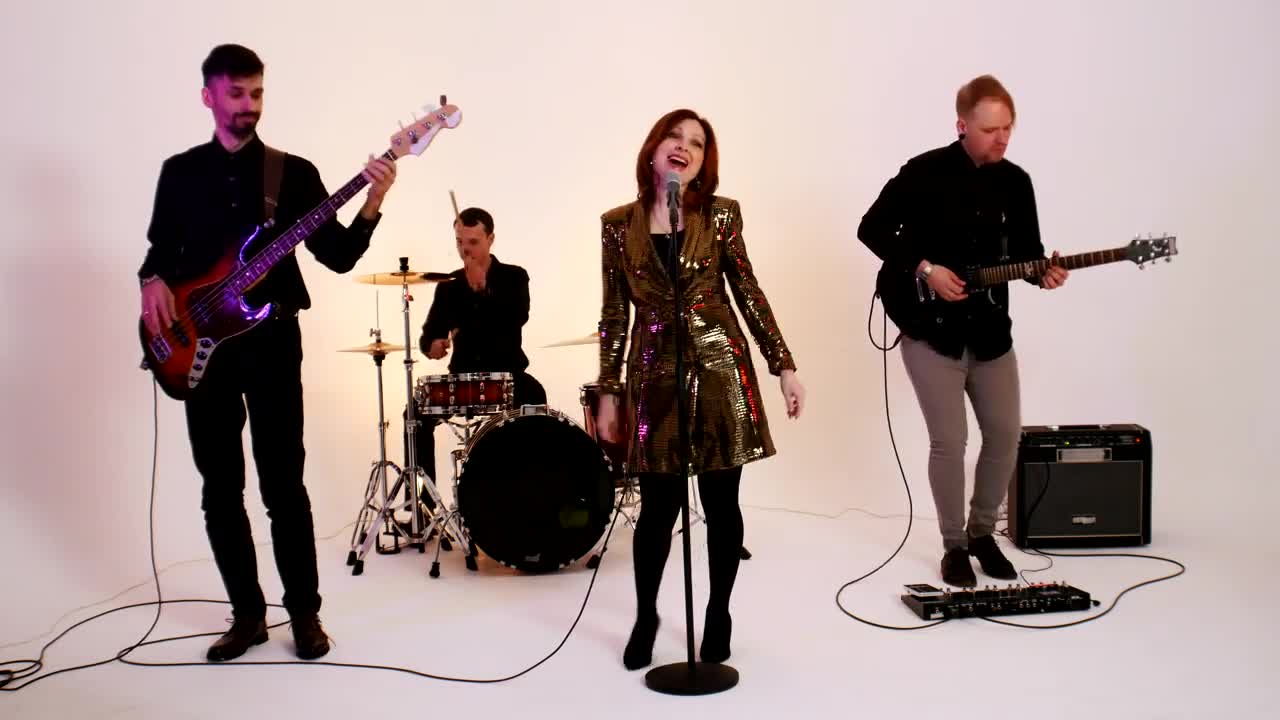 Video Stock Pop Band Playing On A White Background Live Wallpaper Free - Free Download