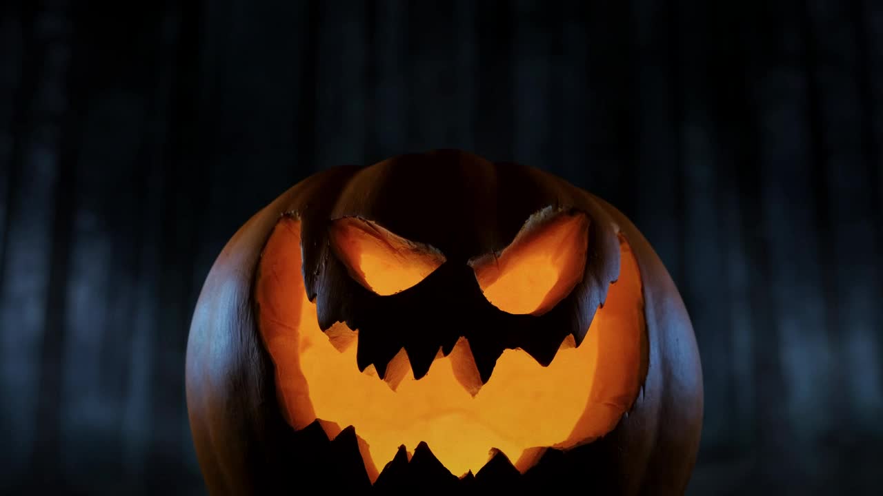 Stock Video Creepy Halloween Pumpkin In Dark Cloud Forest Live Wallpaper For PC - Free Download