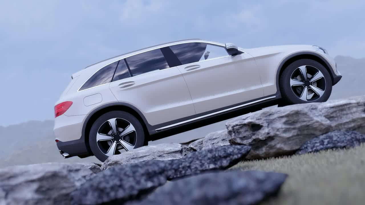 Stock Video Cross Road Luxury Vehicle In Nature D Animation Live Wallpaper For PC - Free Download
