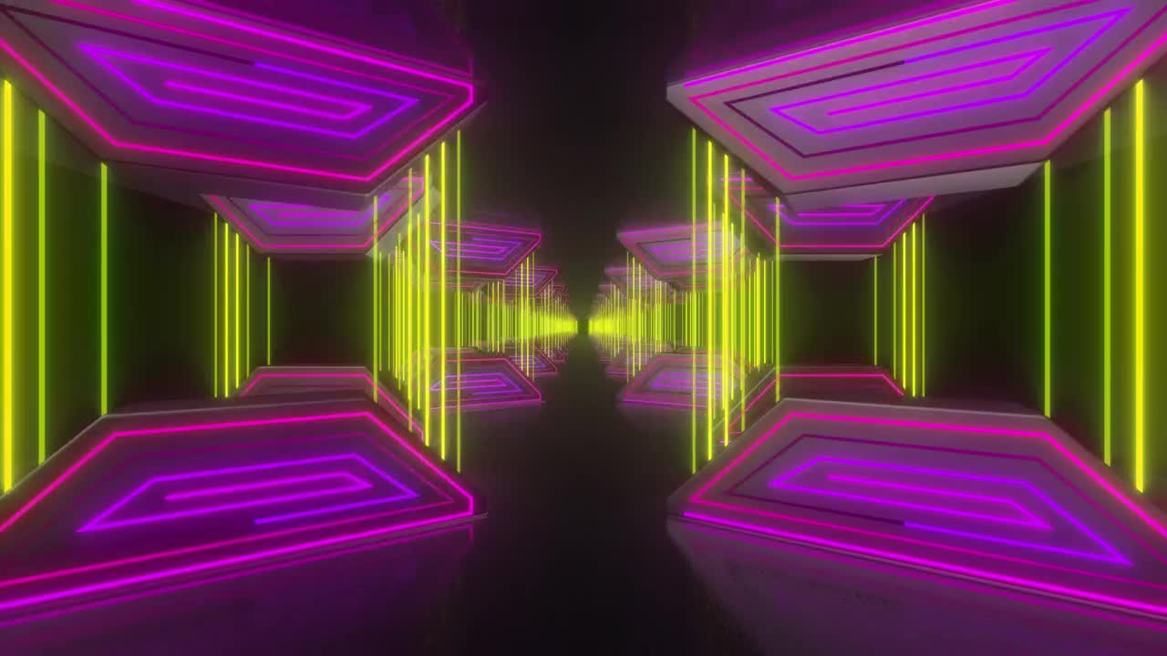 Stock Video Parallel Rows Of Tables With Neon Light Lines Live Wallpaper - Free Download