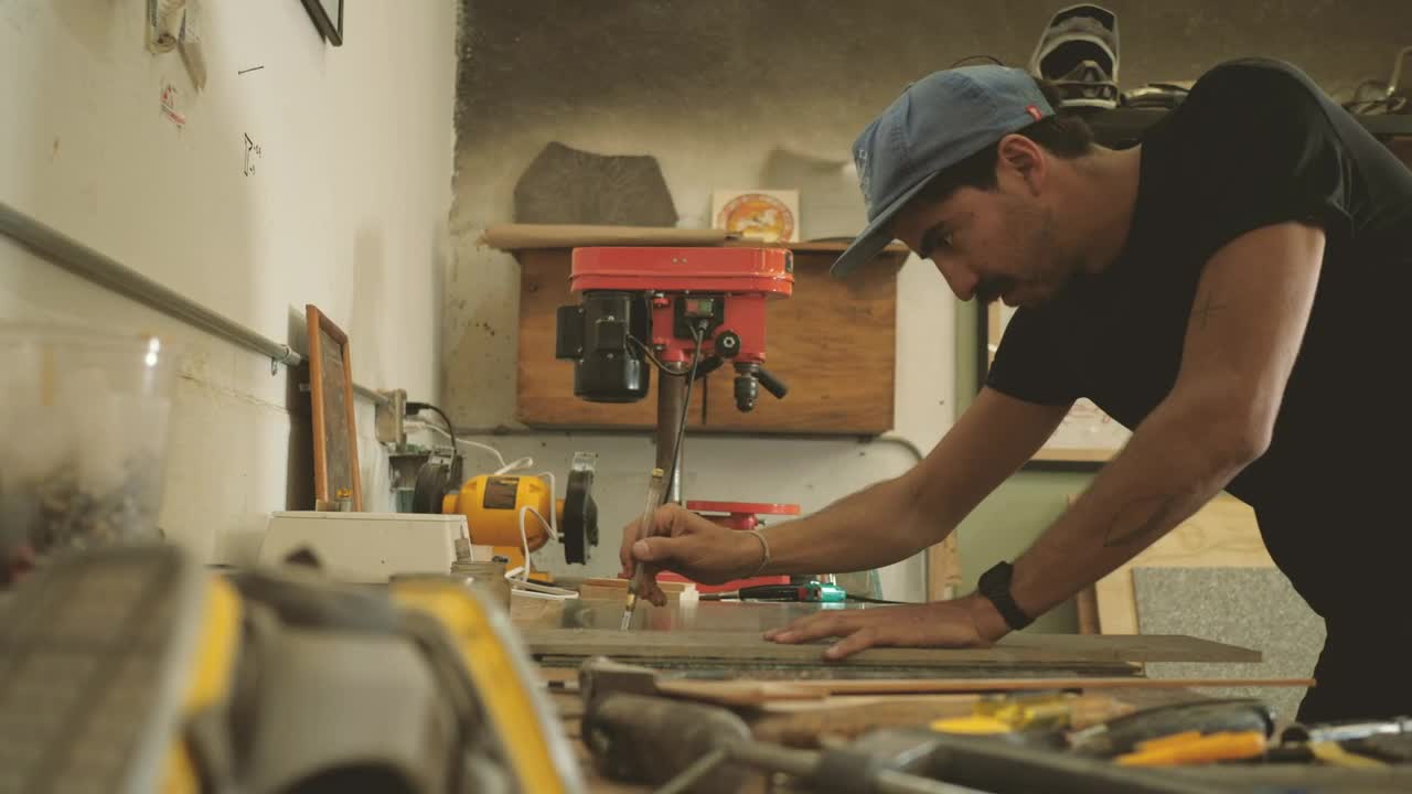 Video Stock Carpenter Marking A Piece Of Wood Live Wallpaper For PC - Free Download