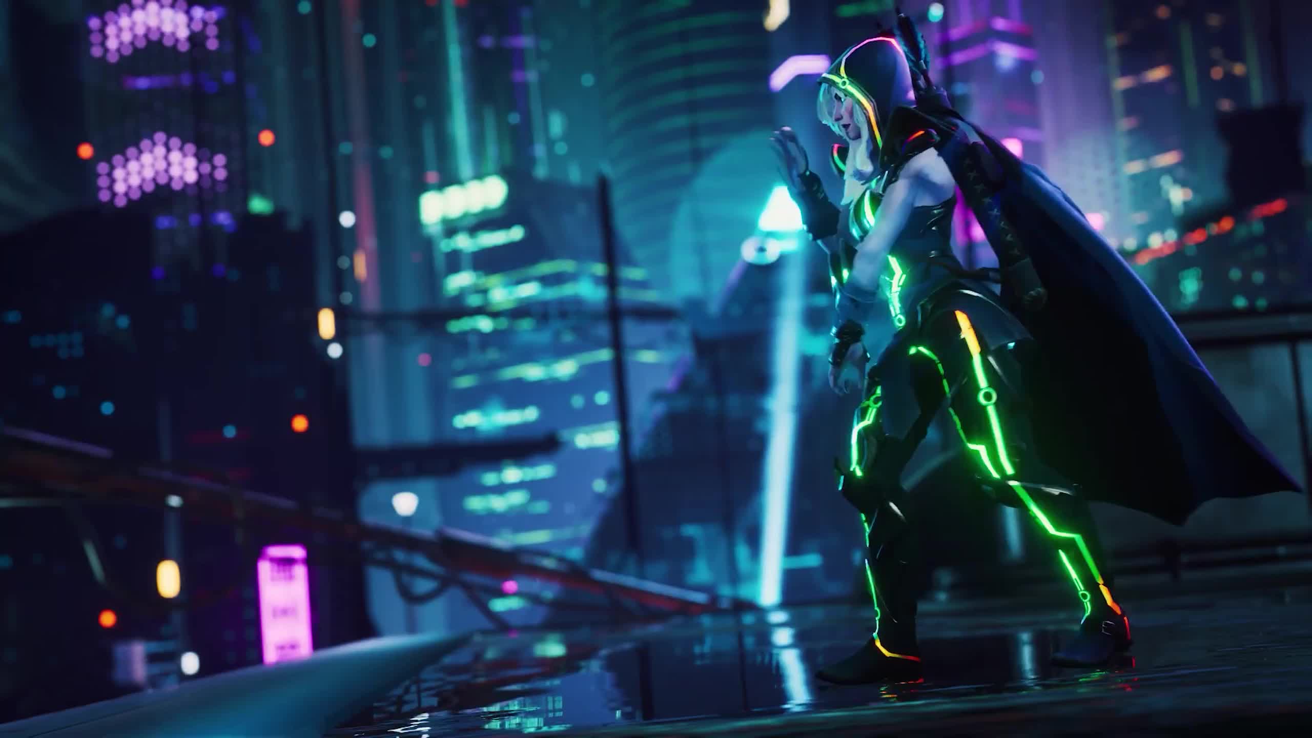 Cyberpunk Dota 2 Drow Ranger Dancing Live Wallpaper - Free Download