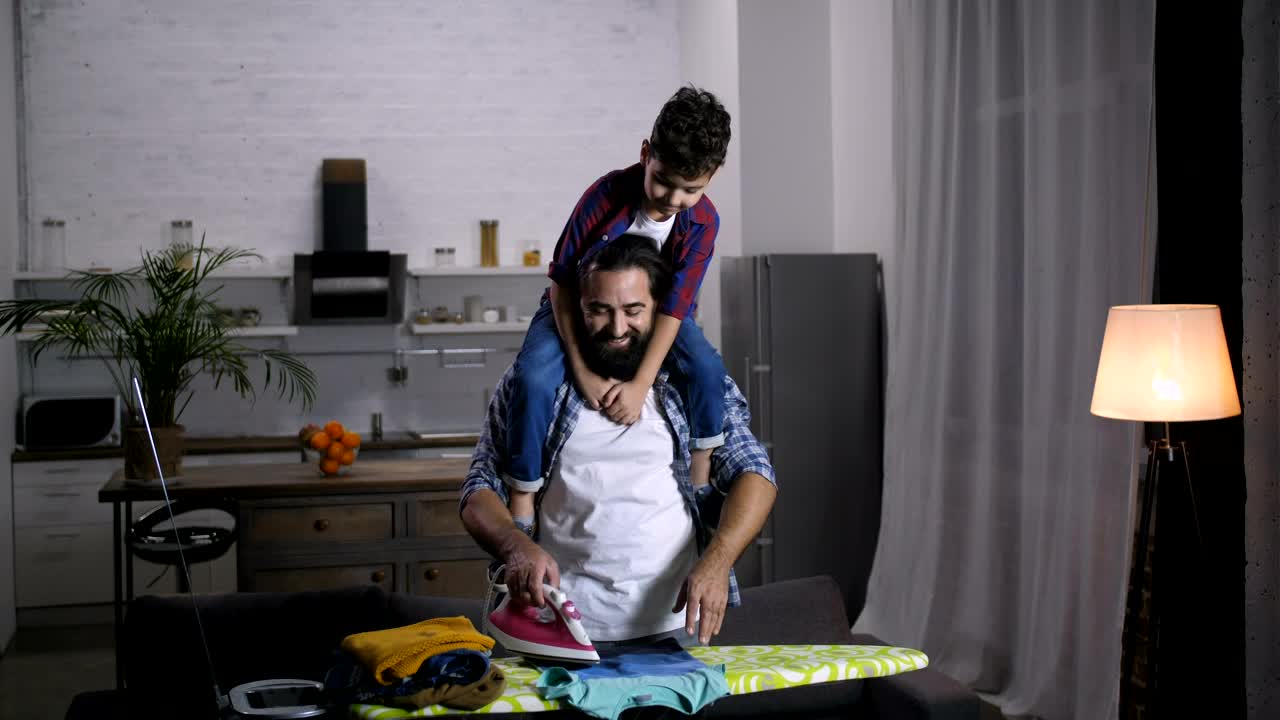 Stock Video Father And Son Doing Household Chores Live Wallpaper For PC - Free Download