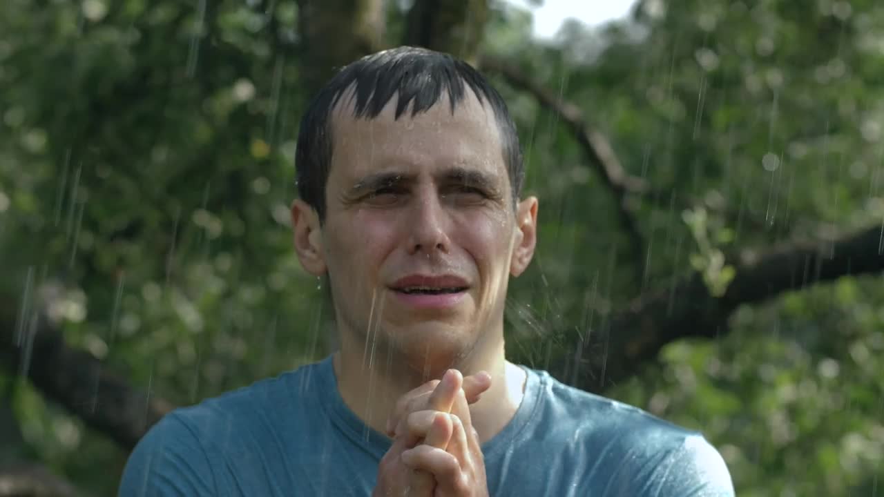Stock Video Crying And Sad Man Prays In The Rain Live Wallpaper For PC - Free Download