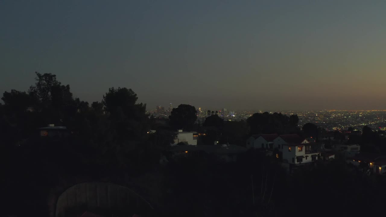 Stock Video Flying Over Hollywood At Night Live Wallpaper For PC - Free Download