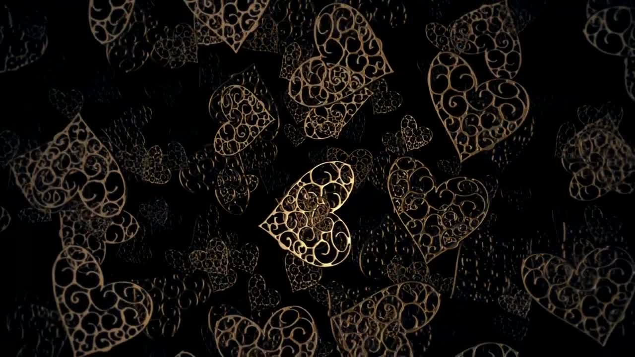 Video Stock Classic Golden Hearts In The Dark Live Wallpaper For PC - Free Download