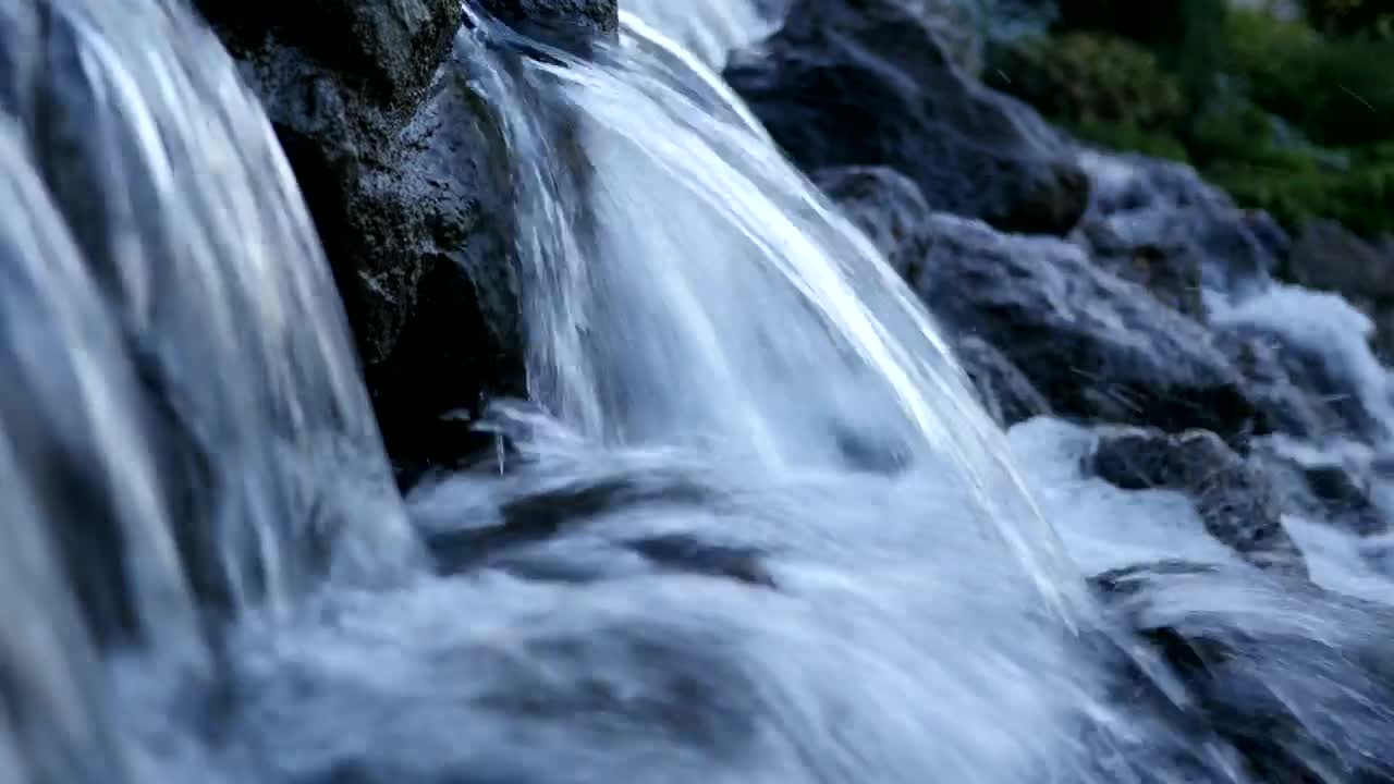Stock Footage Waterfall Over Black Stones Live Wallpaper - Free Download