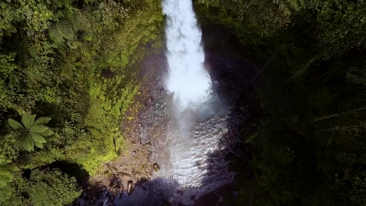 Free Video Stock top afar shot of a waterfall in the forest Live Wallpaper - Free Download