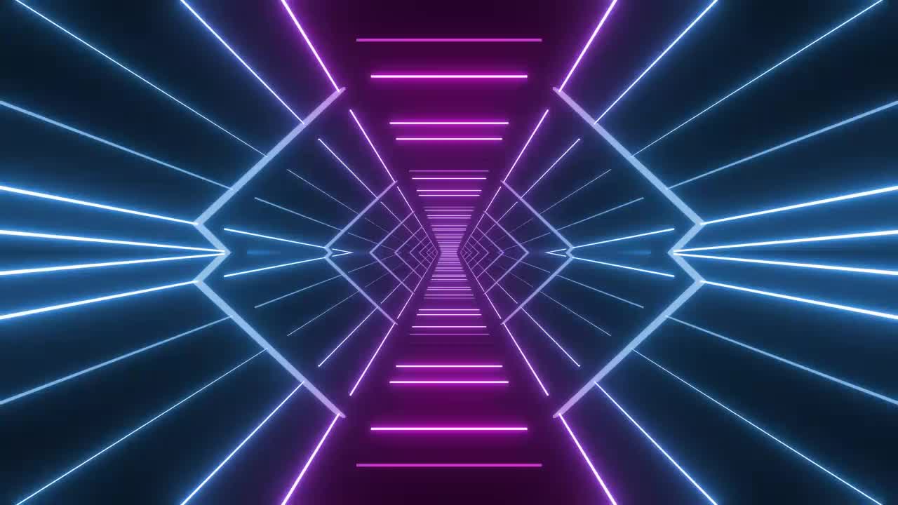 Stock Video Futuristic Corridor With Neon Lights Live Wallpaper For PC - Free Download