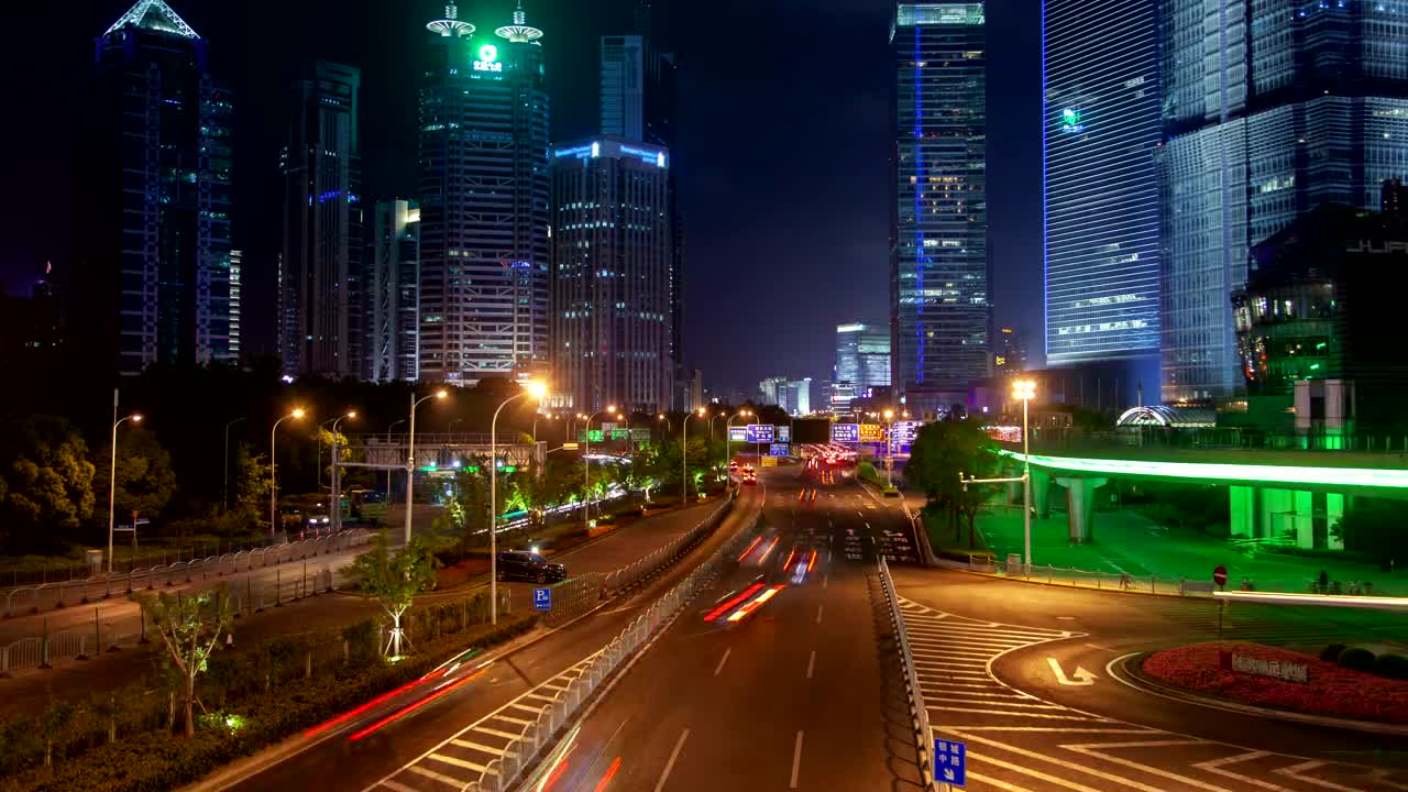 Stock Video Fast Traffic In Shanghai Highway At Night Live Wallpaper For PC - Free Download
