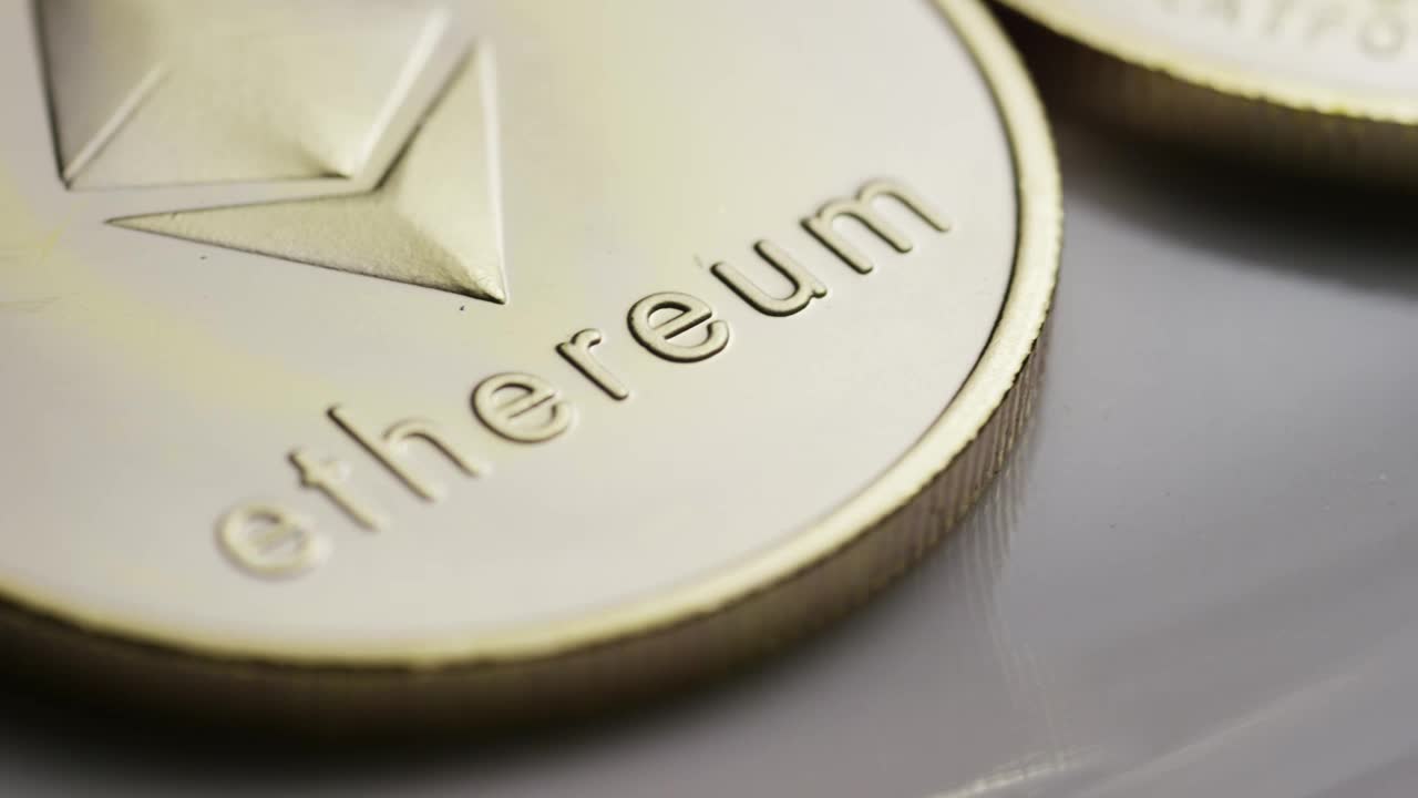 Stock Video Ethereum In Gold Coins In A Close Up Shot Live Wallpaper For PC - Free Download