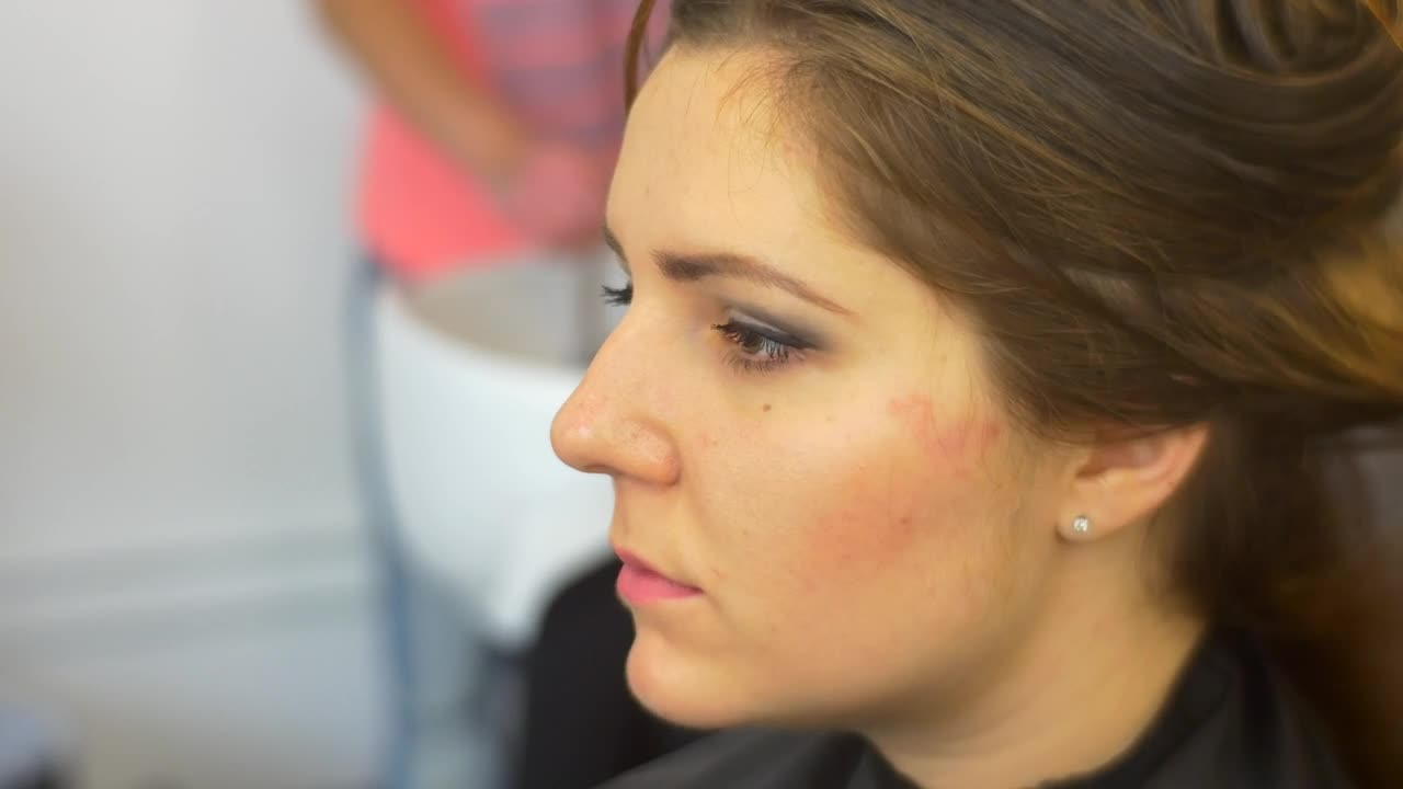 Stock Video Face Of A Woman Being Combed In An Aesthetic Live Wallpaper For PC - Free Download