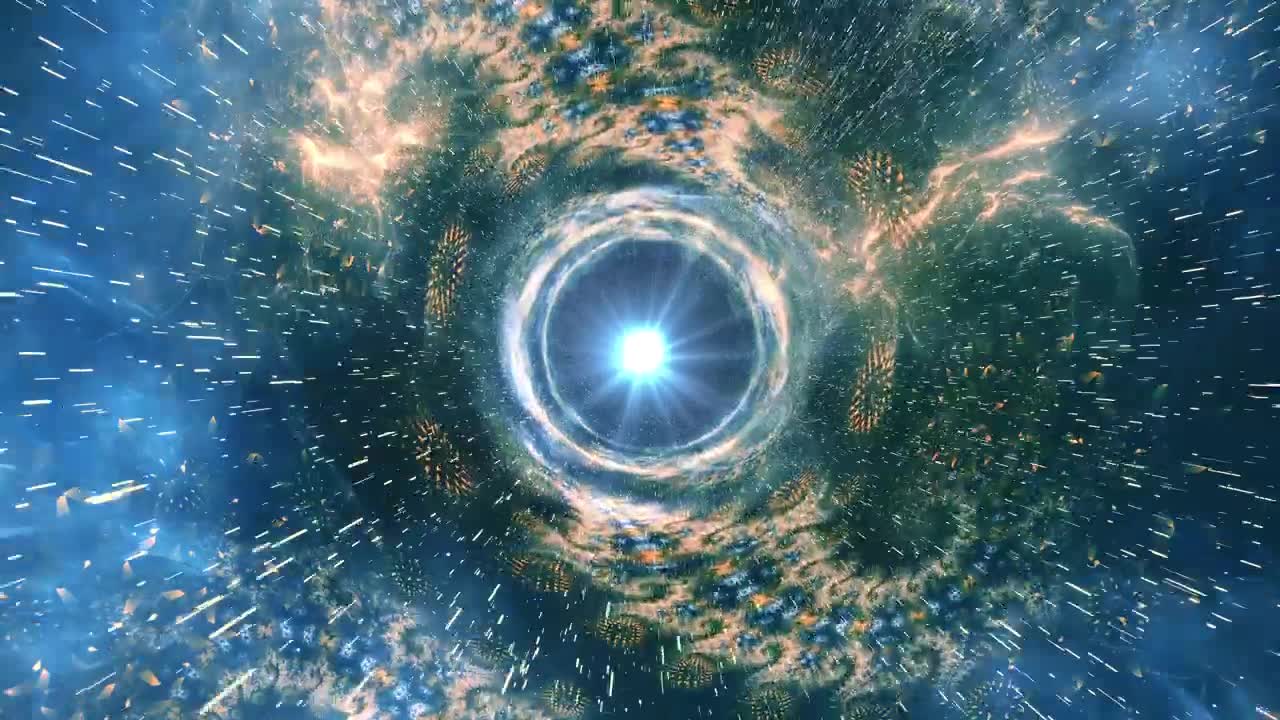 Stock Video Going Through A Space Tunnel With Fractal Shapes Live Wallpaper For PC - Free Download
