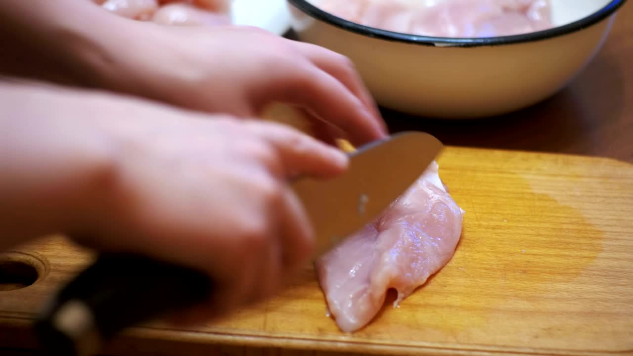 Video Stock Preparing Chicken Meat In Fillets Live Wallpaper Free - Free Download