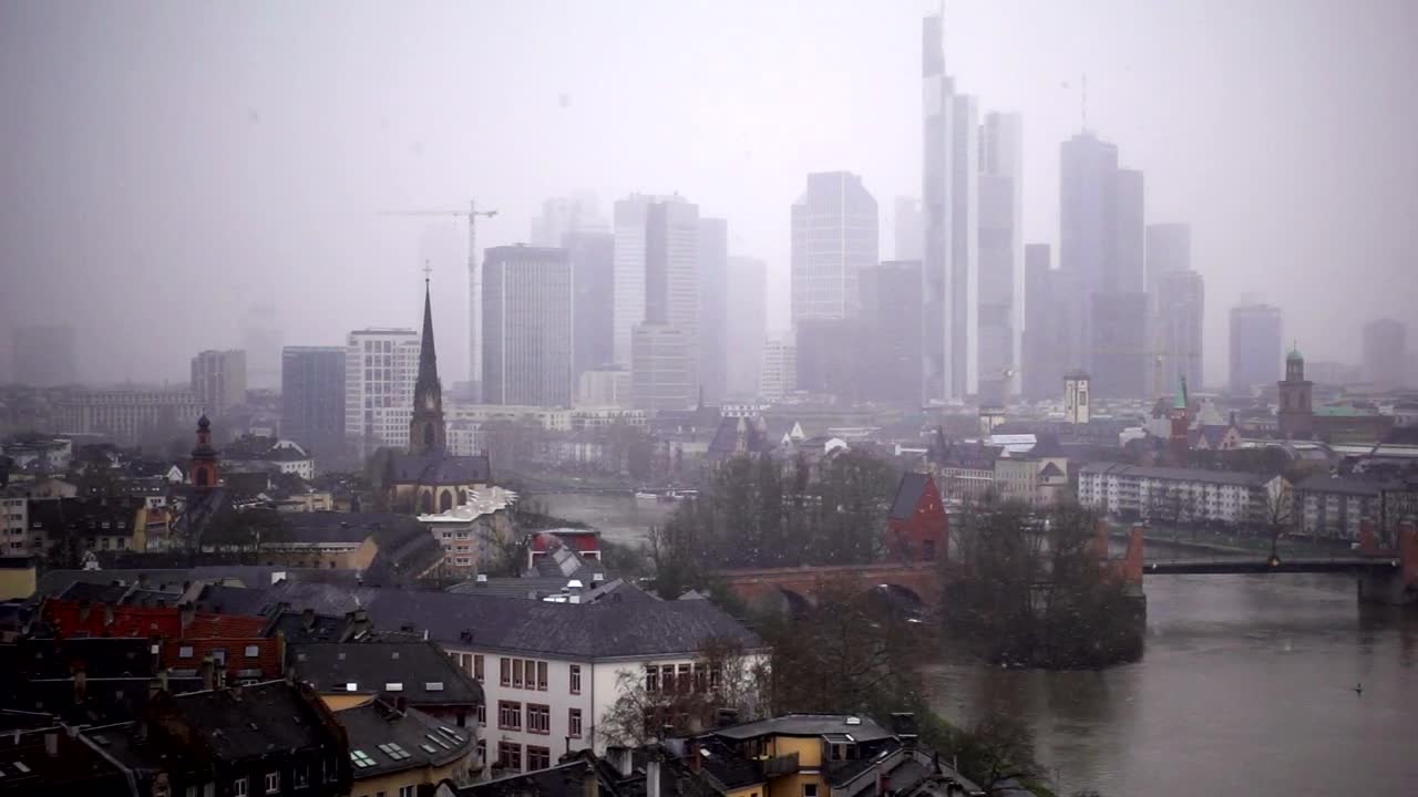 Stock Video German City With Fog While Snowing Live Wallpaper For PC - Free Download