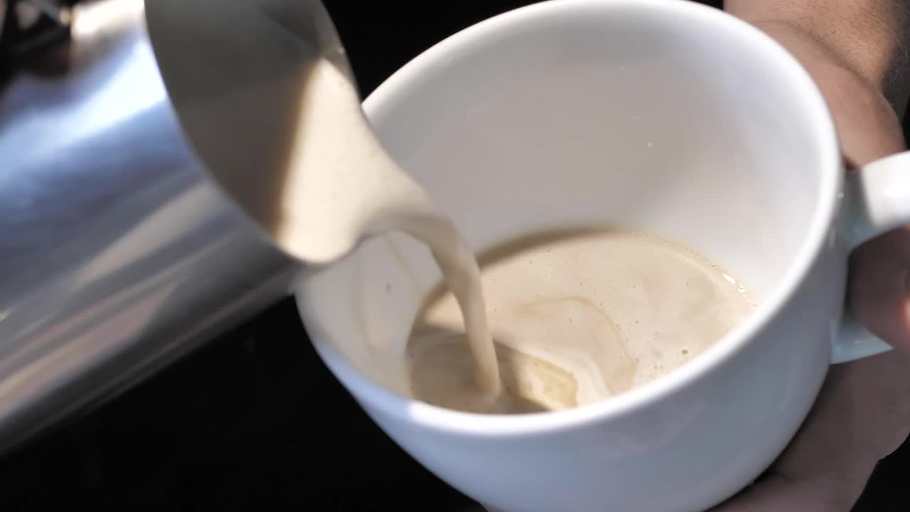 Stock Video Making Coffee With Whipped Cream Animated Wallpaper - Free Download