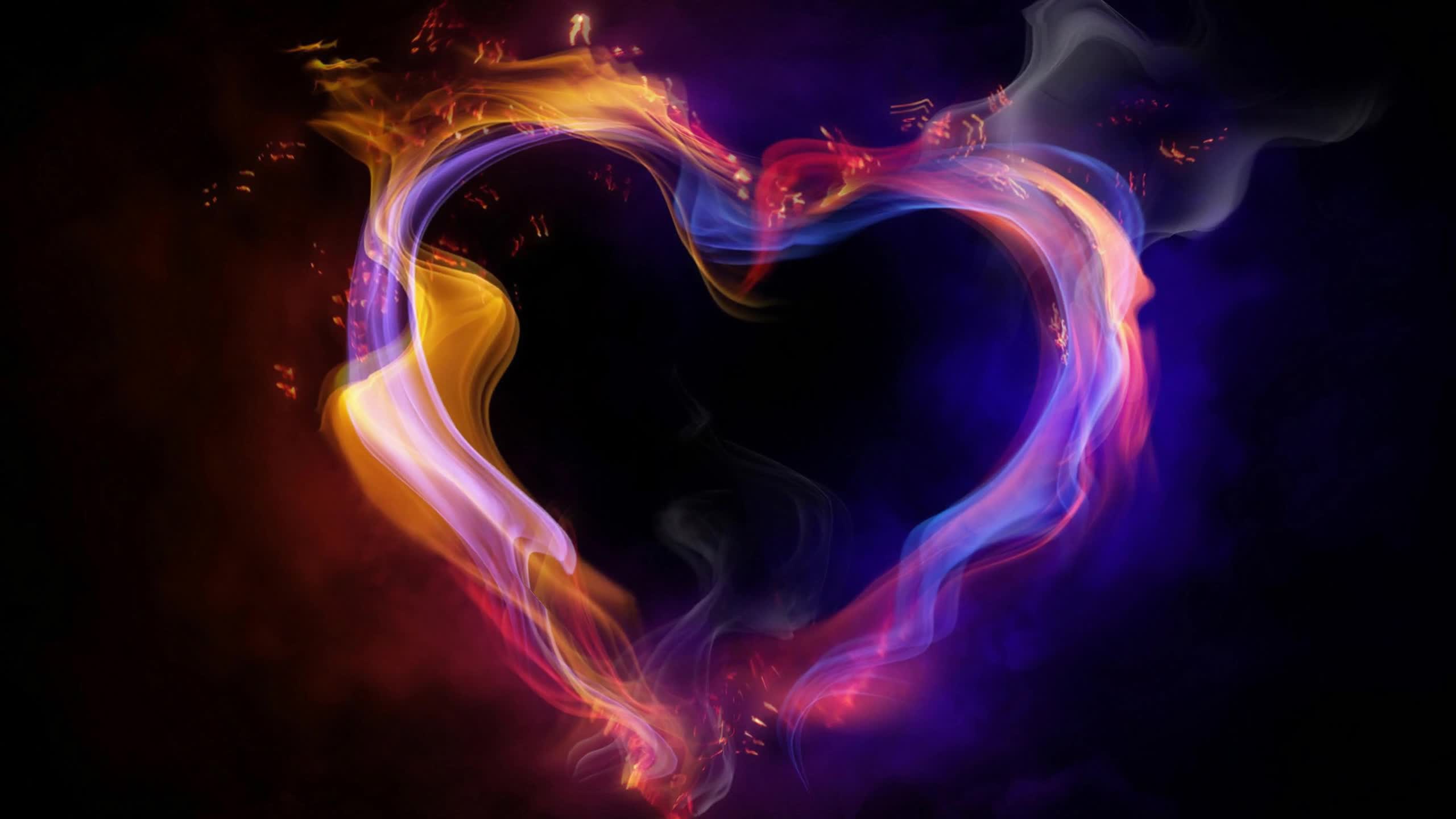 Cute  Fire  Smoke  Heart  2K  Live  Wallpaper - Free Download
