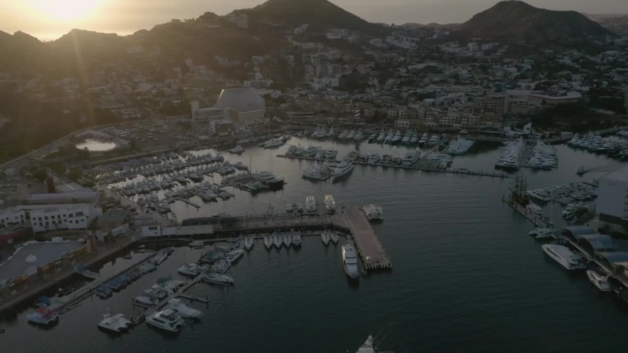 Stock Video Harbor On A Tourist Coast With Many Boats And Yachts Animated Wallpaper - Free Download