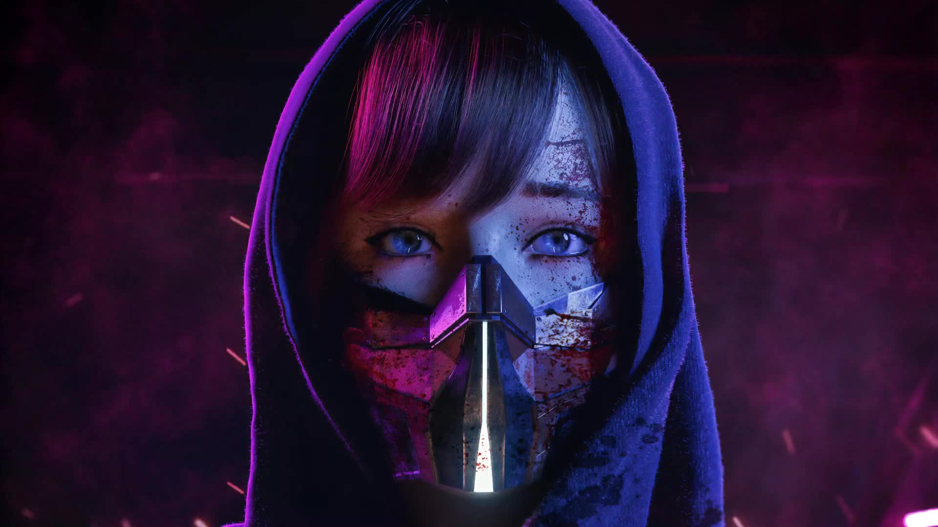 Girl With Blody Face and Meal Mask Live Wallpaper - Free Download