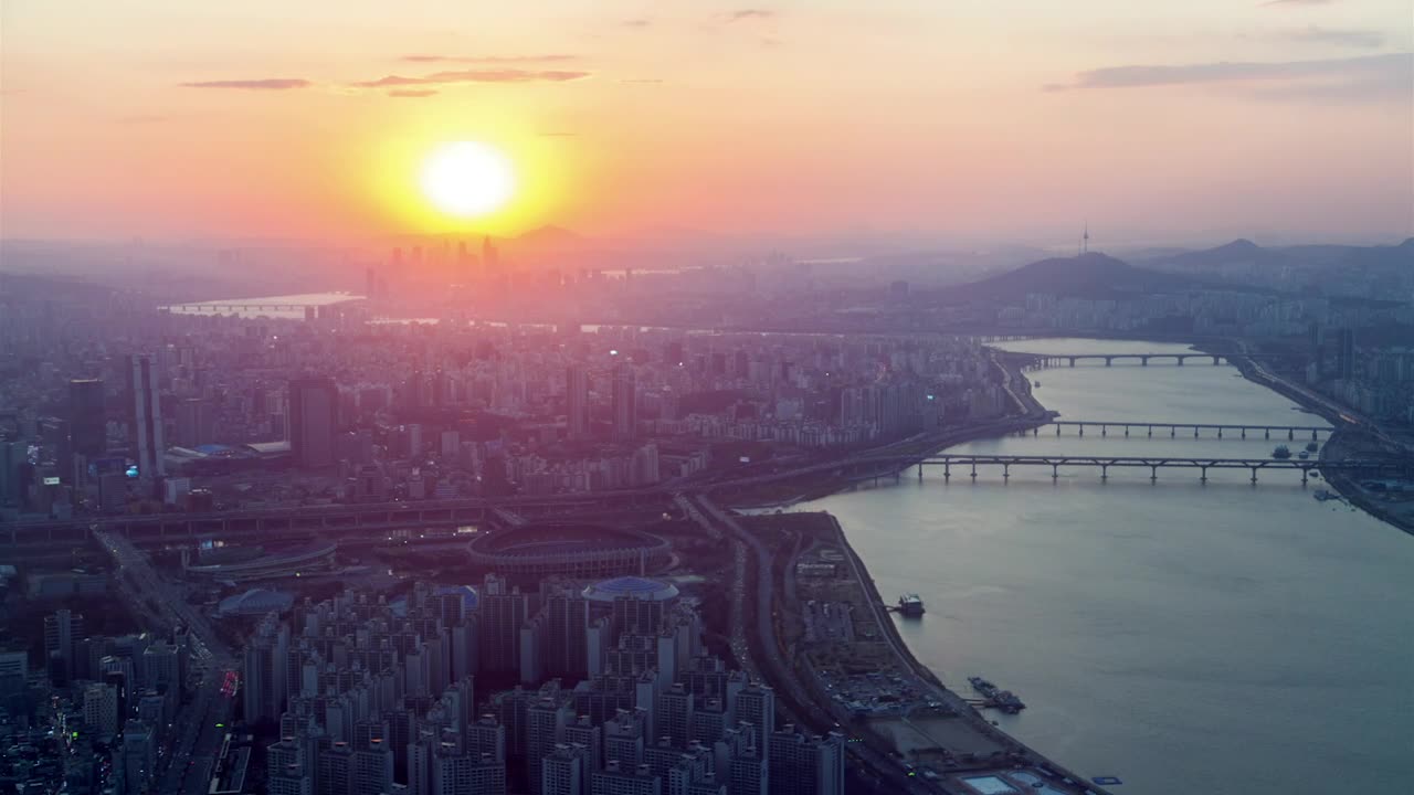 Stock Video From Sunset To Night Seoul Cityscape Live Wallpaper For PC - Free Download